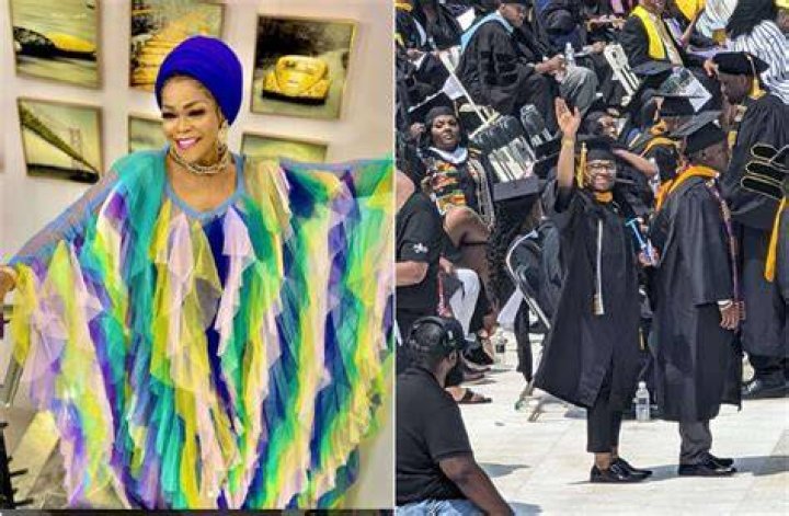 Actress Shaffy Bello celebrates son after bagging a degree from US