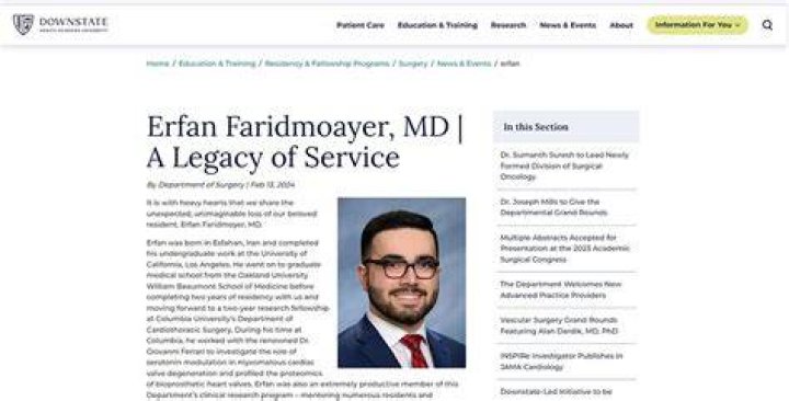 Brooklyn surgeon Dr. Erfan Faridmoayer dies What happened to him? Vo