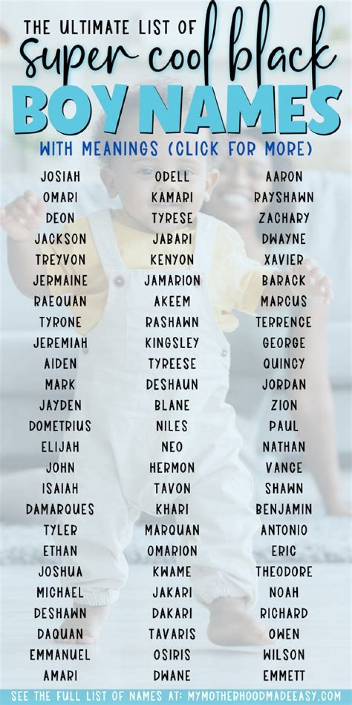 Cute Black Boy Middle Names While it's time to name your baby