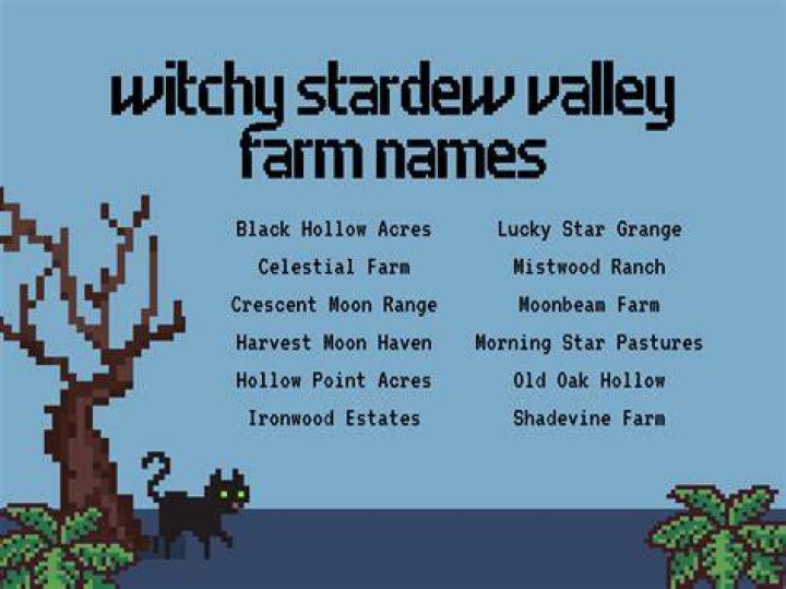 Cute Stardew Valley Farm Names See More...