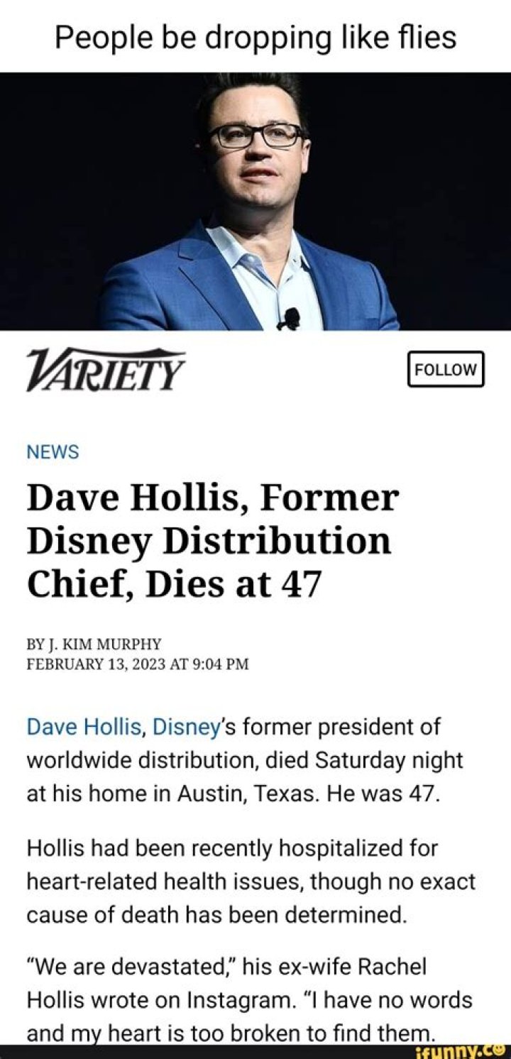 Dave Hollis, Former Disney Distribution Exec, Dies at 47 TrendRadars