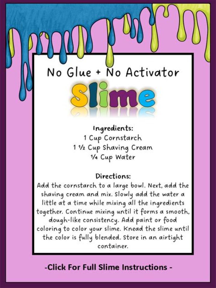 Glue Slime Recipe and Activities The Habitat