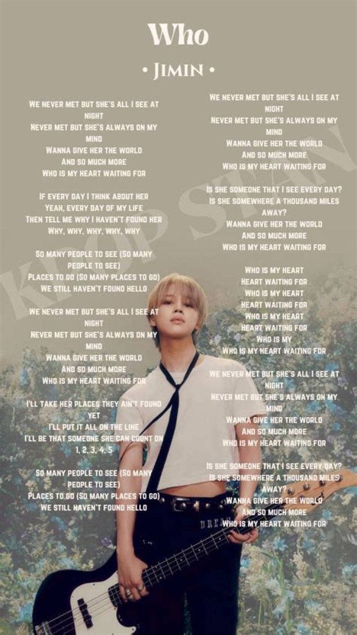 Jimin (BTS) Lyrics, Songs, and Albums Genius