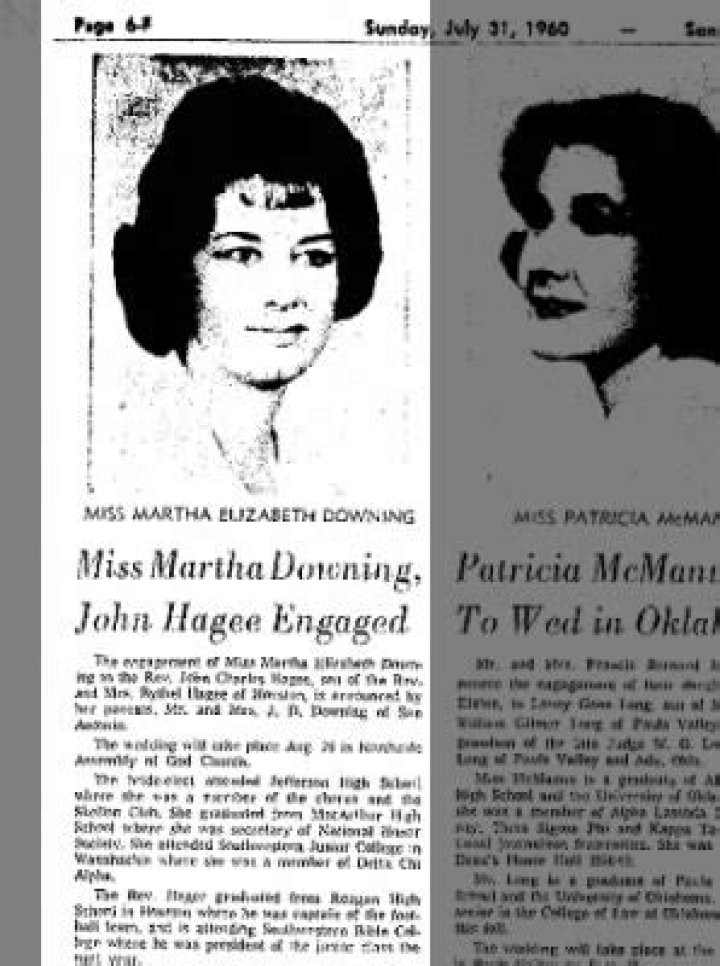 John Hagee&rsquo;s ExWife Martha Downing Age, Biography + Net Worth