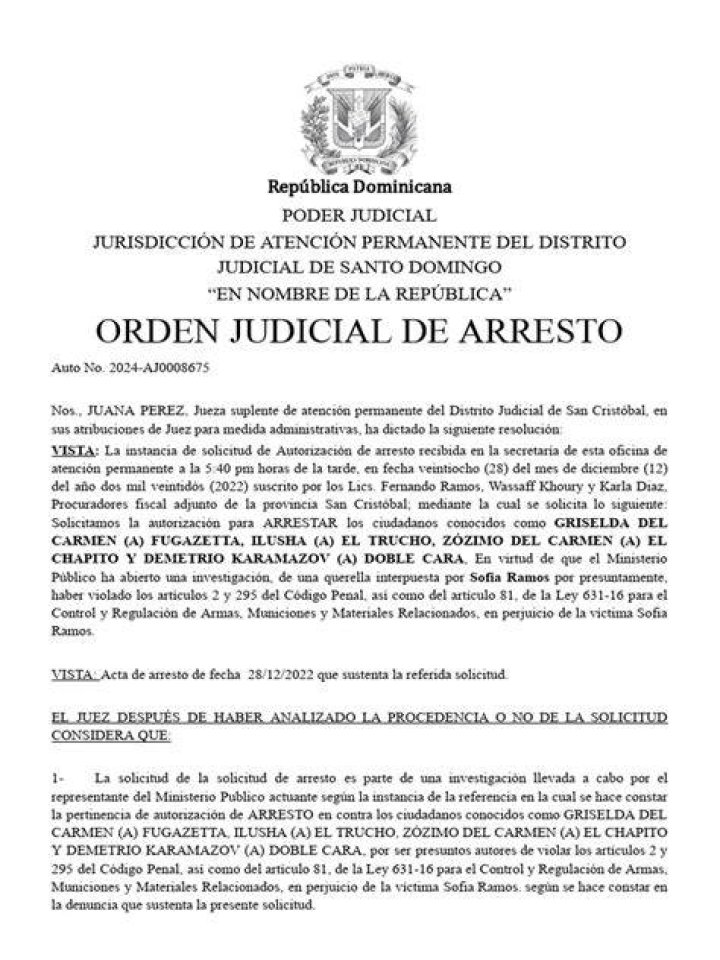 Orden de arresto contra Mami Jordan dict&oacute; la fiscal de Santo Domingo
