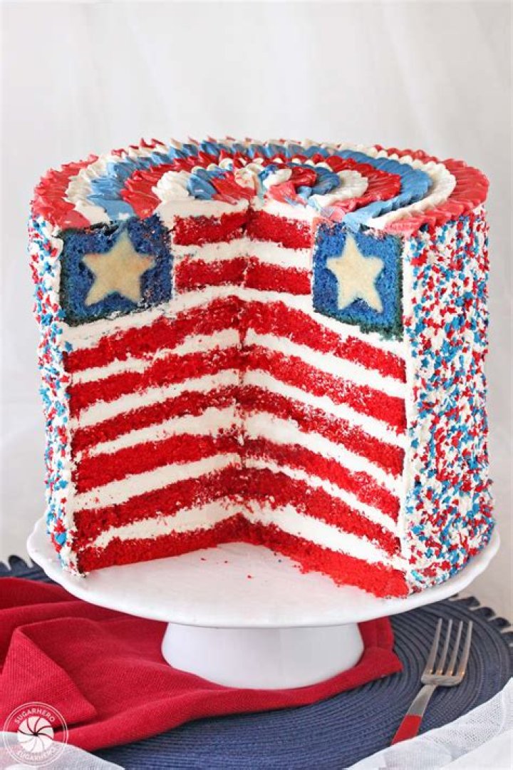 Patriotic American Flag Layer Cake Mom Loves Baking