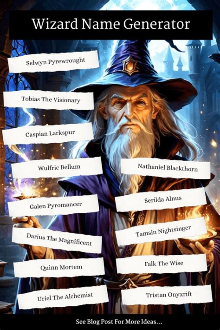 Wizard Name Generator 1000s of random wizard names